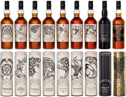 Game of Thrones Single Malt Whiskies - Set of 9 bottles